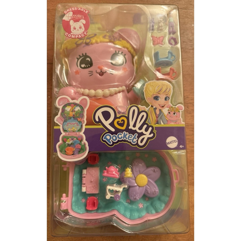 Polly Pocket Tea Party Bunny Compact Travel Toy‎ Playset Toy New With Tag